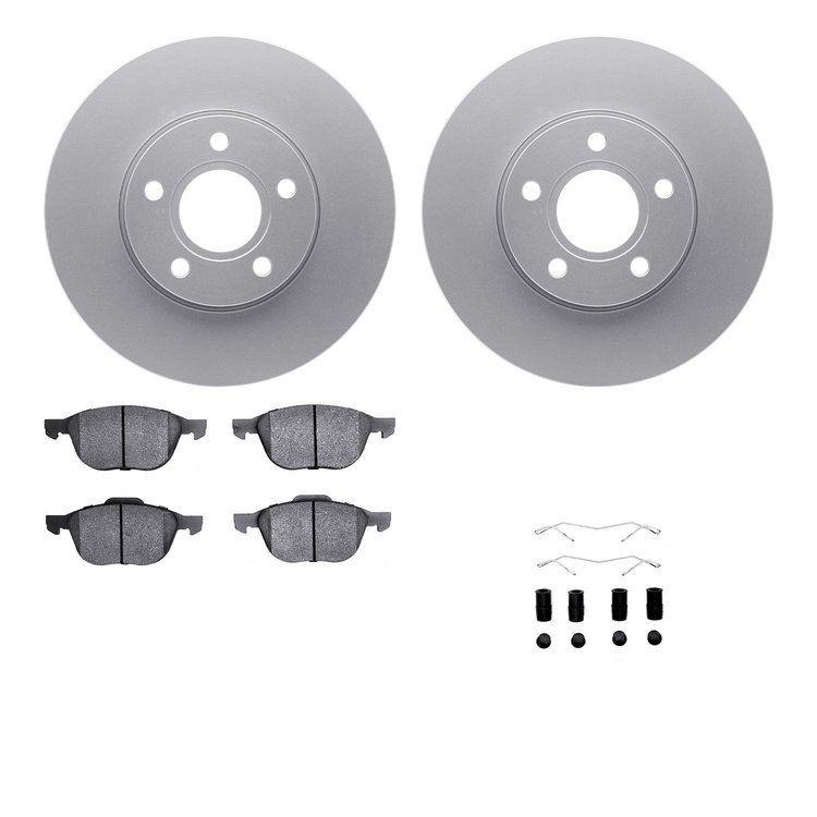 4512-99061 Geospec Brake Rotors w/5000 Advanced Brake Pads Kit & Hardware, 2012-2018 Ford/Lincoln/Mercury/Mazda, Position: Front