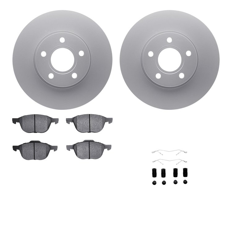 4512-99062 Geospec Brake Rotors w/5000 Advanced Brake Pads Kit & Hardware, 2013-2018 Ford/Lincoln/Mercury/Mazda, Position: Front