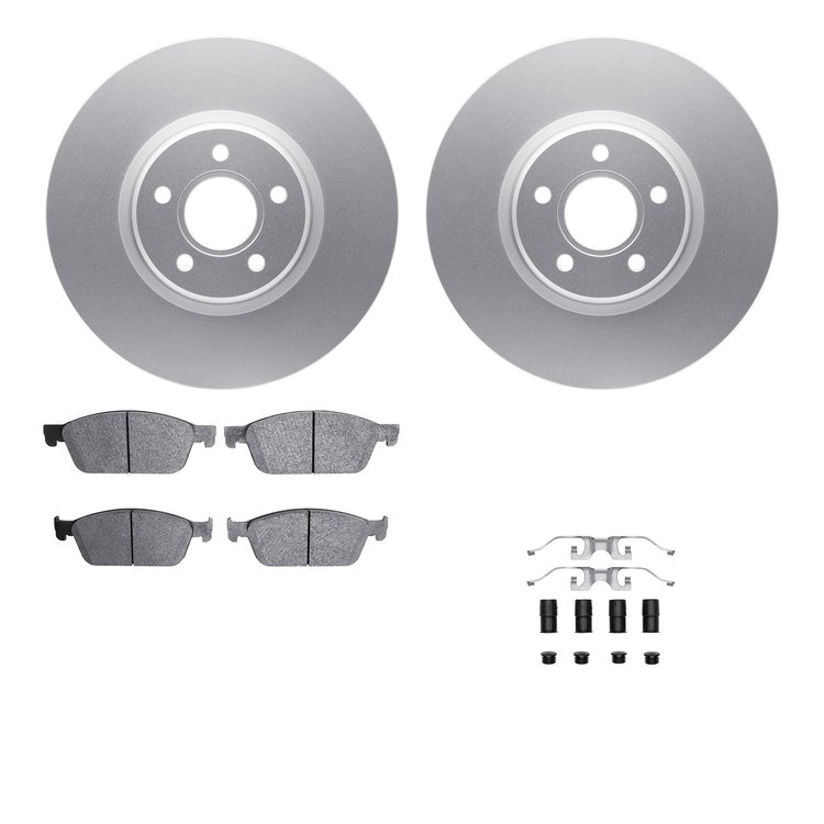 4512-99068 Geospec Brake Rotors w/5000 Advanced Brake Pads Kit & Hardware, 2013-2019 Ford/Lincoln/Mercury/Mazda, Position: Front