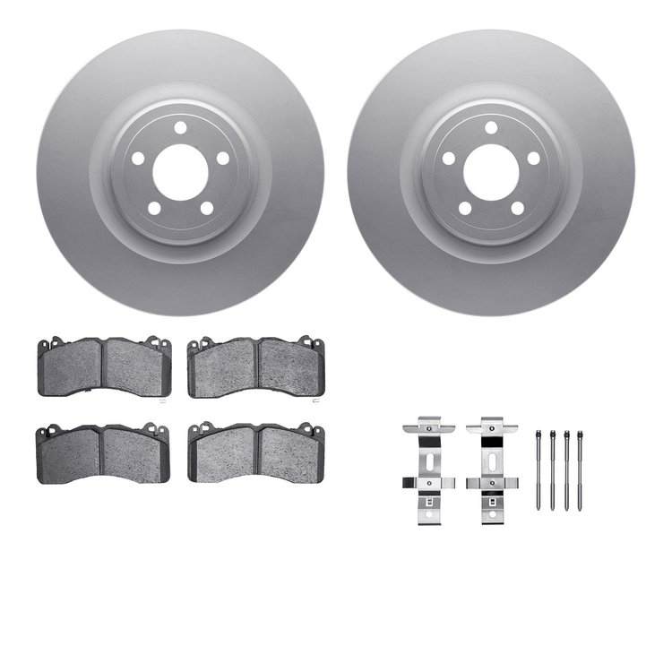 4512-99080 Geospec Brake Rotors w/5000 Advanced Brake Pads Kit & Hardware, Fits Select Ford/Lincoln/Mercury/Mazda, Position: Fro