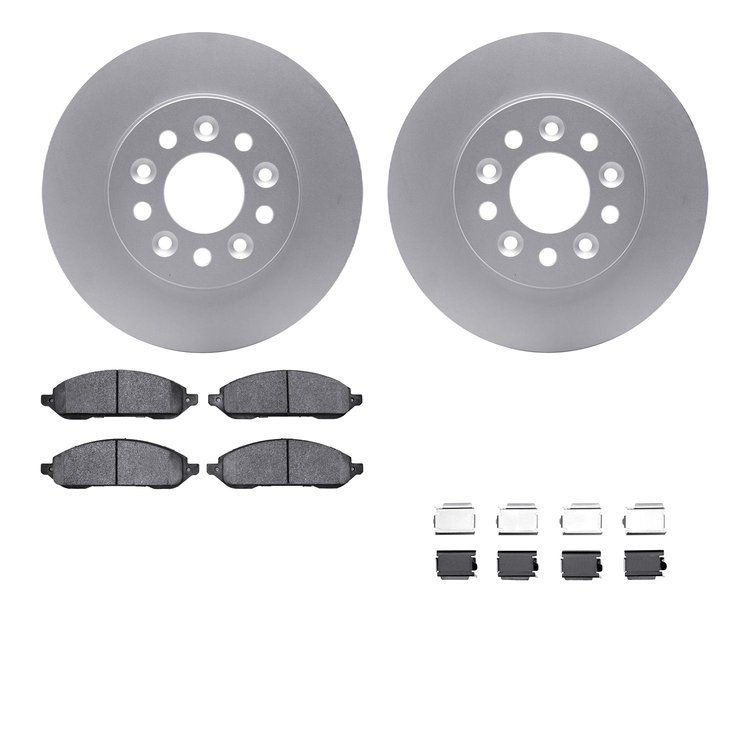 4512-99083 Geospec Brake Rotors w/5000 Advanced Brake Pads Kit & Hardware, 2004-2007 Ford/Lincoln/Mercury/Mazda, Position: Front