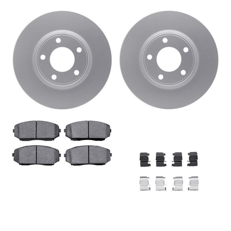 4512-99091 Geospec Brake Rotors w/5000 Advanced Brake Pads Kit & Hardware, 2007-2008 Ford/Lincoln/Mercury/Mazda, Position: Front