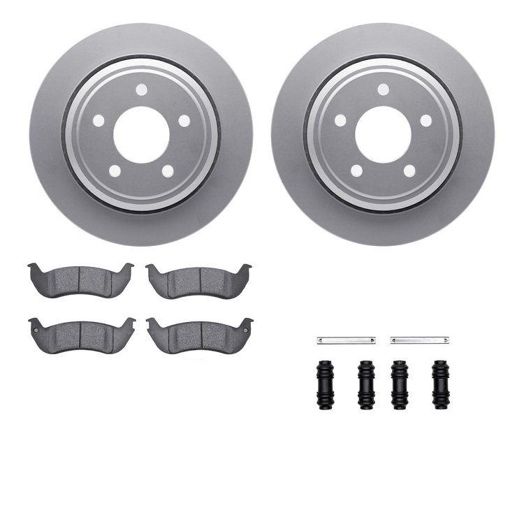 4512-99093 Geospec Brake Rotors w/5000 Advanced Brake Pads Kit & Hardware, 2010-2011 Ford/Lincoln/Mercury/Mazda, Position: Rear