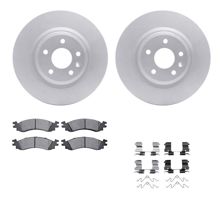 4512-99096 Geospec Brake Rotors w/5000 Advanced Brake Pads Kit & Hardware, 2011-2012 Ford/Lincoln/Mercury/Mazda, Position: Front