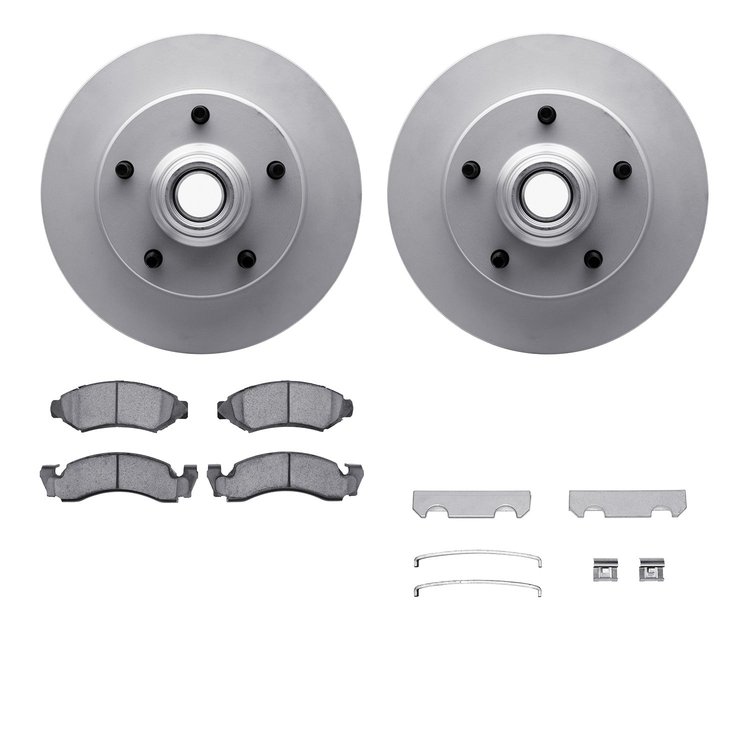 4512-99101 Geospec Brake Rotors w/5000 Advanced Brake Pads Kit & Hardware, 1973-1985 Ford/Lincoln/Mercury/Mazda, Position: Front