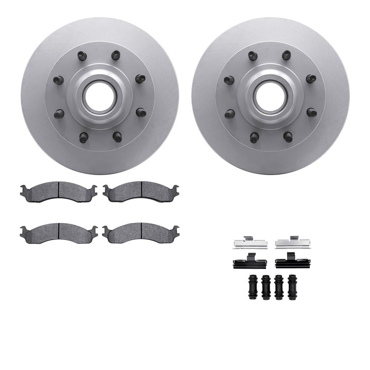 4512-99112 Geospec Brake Rotors w/5000 Advanced Brake Pads Kit & Hardware, 1995-2000 Ford/Lincoln/Mercury/Mazda, Position: Front