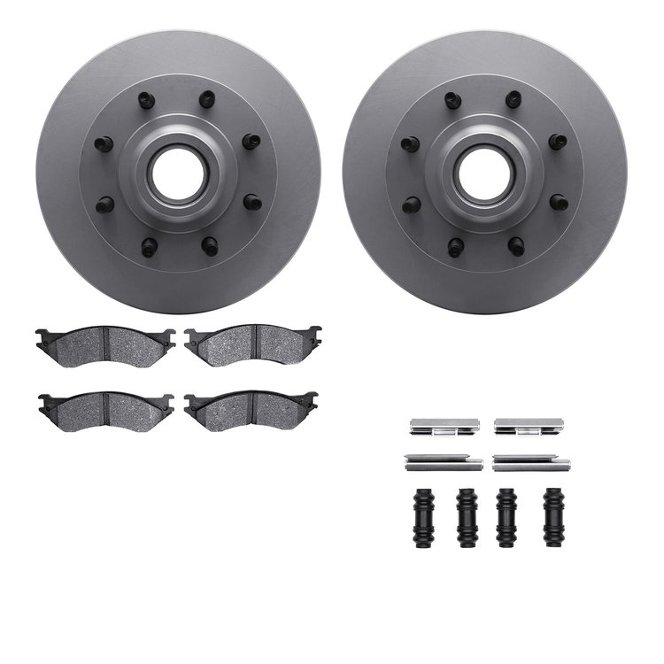 4512-99113 Geospec Brake Rotors w/5000 Advanced Brake Pads Kit & Hardware, 2000-2004 Ford/Lincoln/Mercury/Mazda, Position: Front