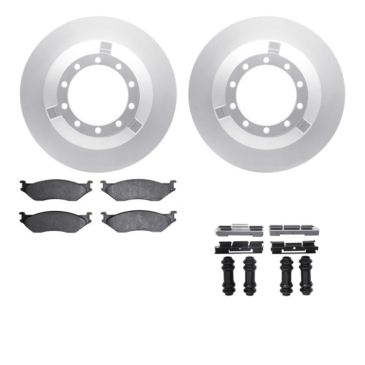 4512-99131 Geospec Brake Rotors w/5000 Advanced Brake Pads Kit & Hardware, 1999-2004 Ford/Lincoln/Mercury/Mazda, Position: Front