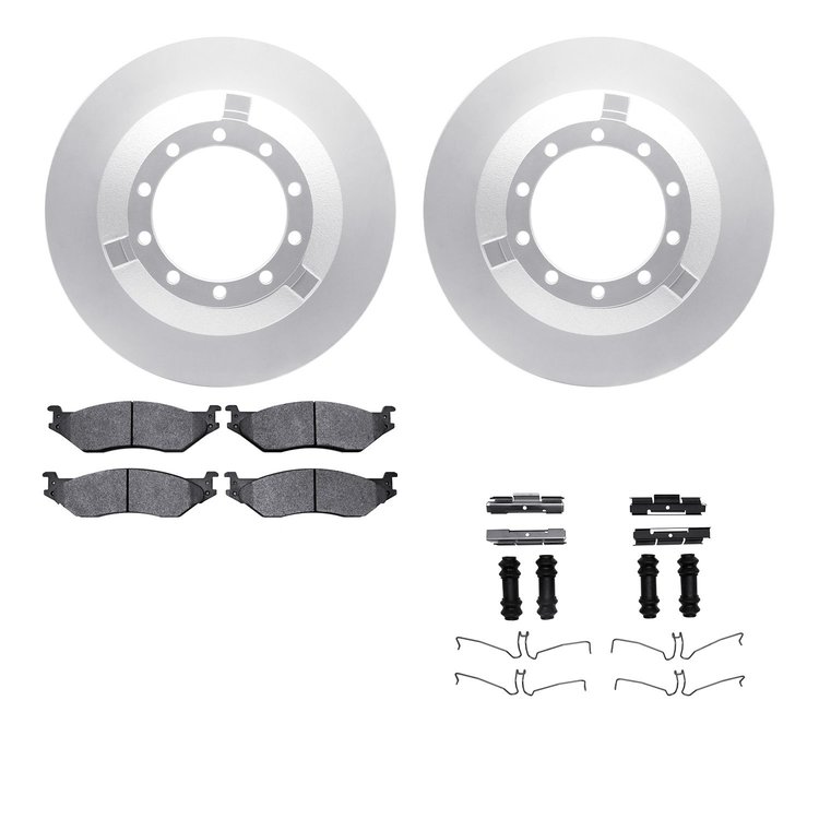 4512-99132 Geospec Brake Rotors w/5000 Advanced Brake Pads Kit & Hardware, 2006-2019 Ford/Lincoln/Mercury/Mazda, Position: Front