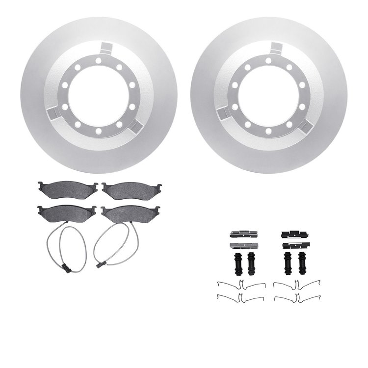 4512-99134 Geospec Brake Rotors w/5000 Advanced Brake Pads Kit & Hardware, 2017-2019 Ford/Lincoln/Mercury/Mazda, Position: Rear