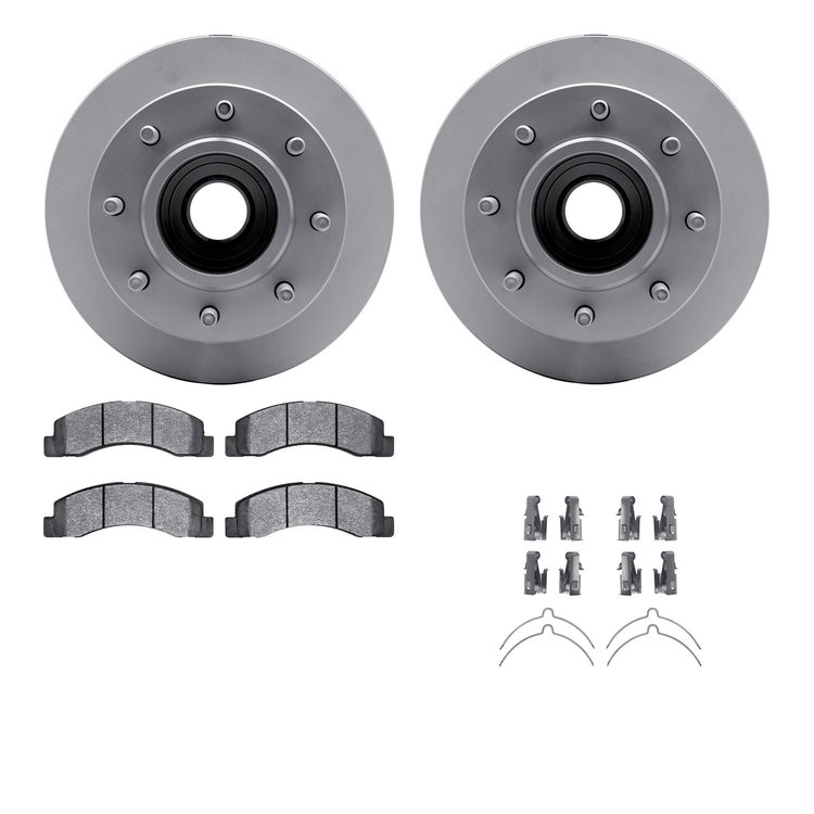 4512-99138 Geospec Brake Rotors w/5000 Advanced Brake Pads Kit & Hardware, 1999-2002 Ford/Lincoln/Mercury/Mazda, Position: Front