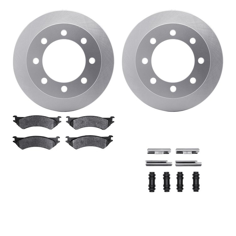 4512-99141 Geospec Brake Rotors w/5000 Advanced Brake Pads Kit & Hardware, 1999-2007 Ford/Lincoln/Mercury/Mazda, Position: Rear