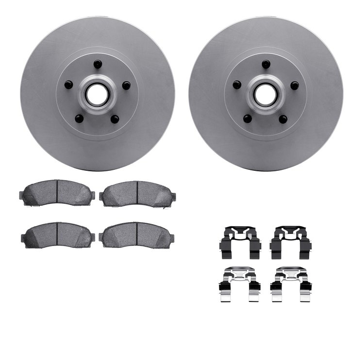 4512-99151 Geospec Brake Rotors w/5000 Advanced Brake Pads Kit & Hardware, 2003-2005 Ford/Lincoln/Mercury/Mazda, Position: Front