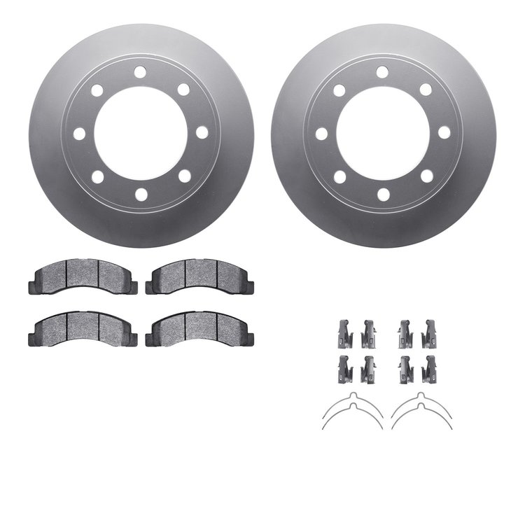 4512-99153 Geospec Brake Rotors w/5000 Advanced Brake Pads Kit & Hardware, 1999-2005 Ford/Lincoln/Mercury/Mazda, Position: Front