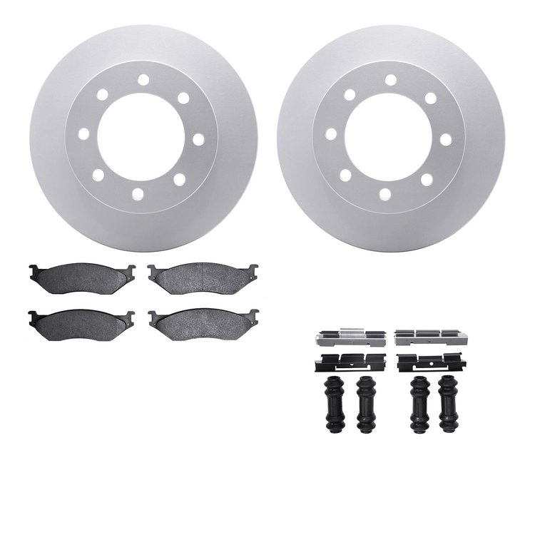 4512-99154 Geospec Brake Rotors w/5000 Advanced Brake Pads Kit & Hardware, 1999-2005 Ford/Lincoln/Mercury/Mazda, Position: Front