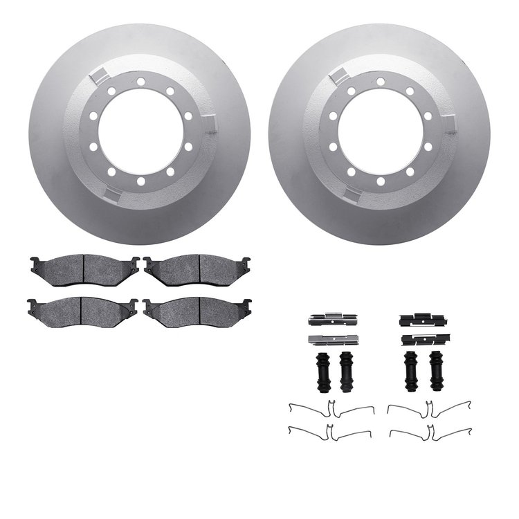 4512-99163 Geospec Brake Rotors w/5000 Advanced Brake Pads Kit & Hardware, 2011-2015 Ford/Lincoln/Mercury/Mazda, Position: Rear