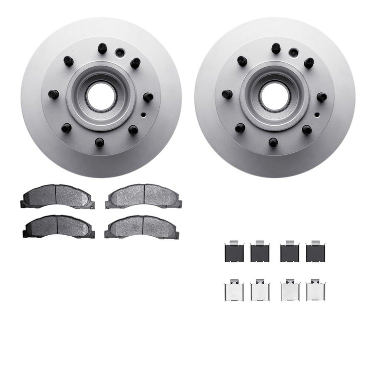 4512-99205 Geospec Brake Rotors w/5000 Advanced Brake Pads Kit & Hardware, Fits Select Ford/Lincoln/Mercury/Mazda, Position: Fro