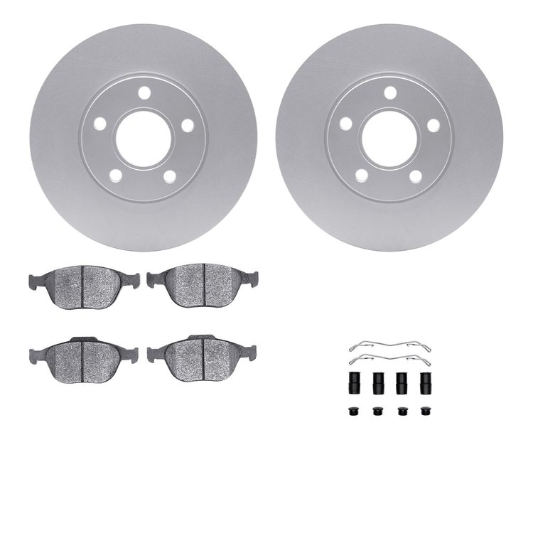4512-99209 Geospec Brake Rotors w/5000 Advanced Brake Pads Kit & Hardware, 2010-2013 Ford/Lincoln/Mercury/Mazda, Position: Front