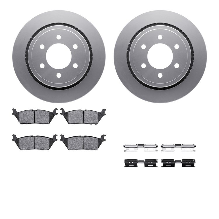 4512-99226 Geospec Brake Rotors w/5000 Advanced Brake Pads Kit & Hardware, 2015-2017 Ford/Lincoln/Mercury/Mazda, Position: Rear