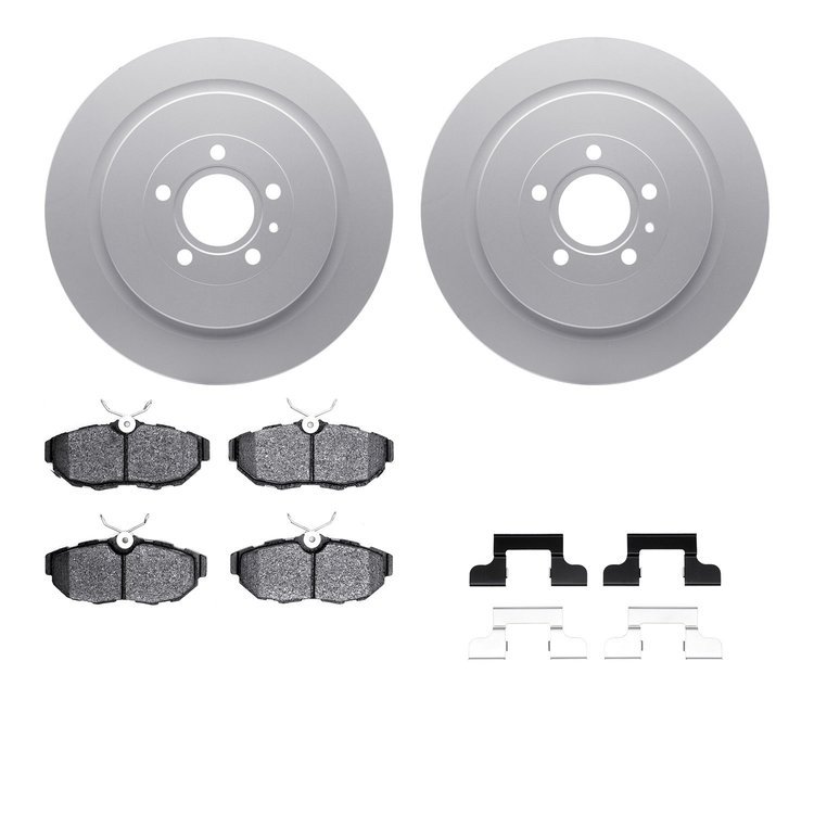 4512-99234 Geospec Brake Rotors w/5000 Advanced Brake Pads Kit & Hardware, 2013-2014 Ford/Lincoln/Mercury/Mazda, Position: Rear
