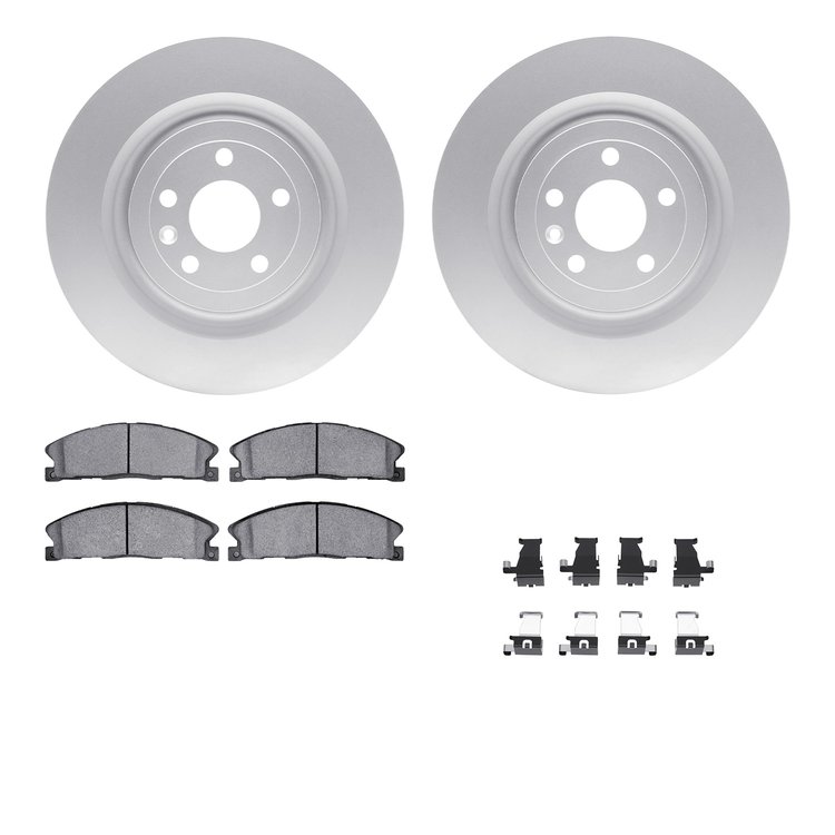 4512-99241 Geospec Brake Rotors w/5000 Advanced Brake Pads Kit & Hardware, 2013-2019 Ford/Lincoln/Mercury/Mazda, Position: Front