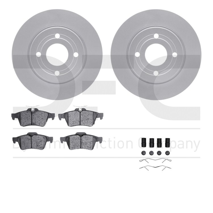 4512-99248 Geospec Brake Rotors w/5000 Advanced Brake Pads Kit & Hardware, Fits Select Ford/Lincoln/Mercury/Mazda, Position: Rea
