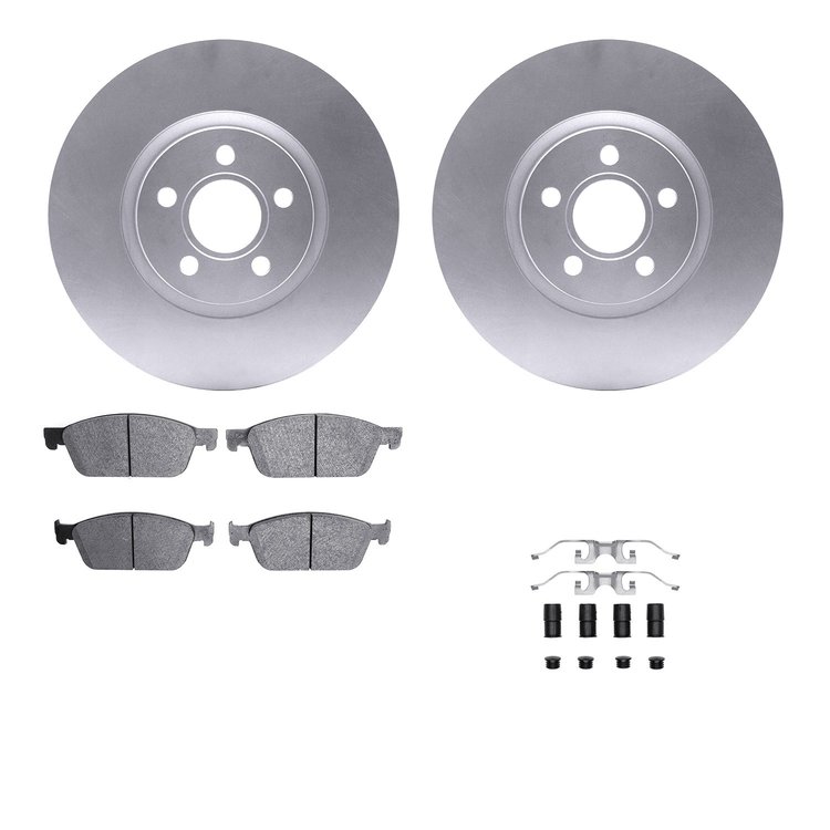 4512-99251 Geospec Brake Rotors w/5000 Advanced Brake Pads Kit & Hardware, Fits Select Ford/Lincoln/Mercury/Mazda, Position: Fro