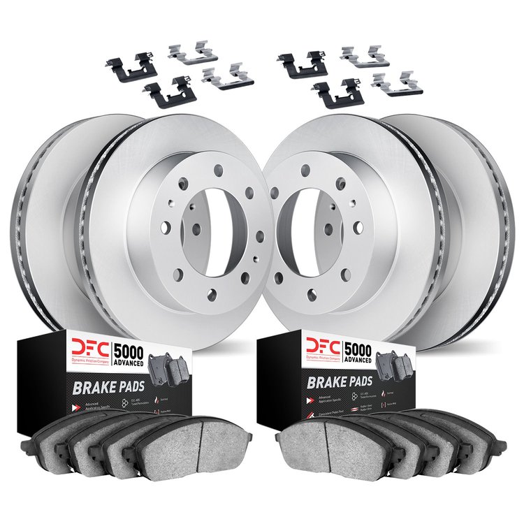 4514-54010 Geospec Brake Rotors w/5000 Advanced Brake Pads Kit & Hardware, 2003-2007 Ford/Lincoln/Mercury/Mazda, Position: Front