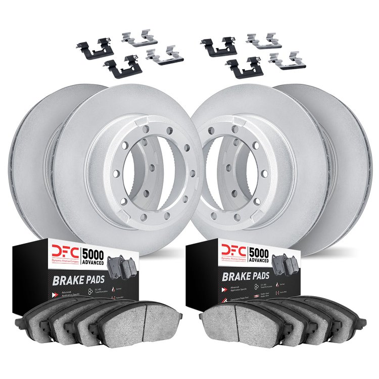 4514-54238 Geospec Brake Rotors w/5000 Advanced Brake Pads Kit & Hardware, 2005-2017 Multiple Makes/Models, Position: Front and