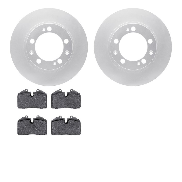4602-02007 Geospec Brake Rotors w/5000 Euro Ceramic Brake Pads Kit, 1989-1997 Porsche, Position: Front
