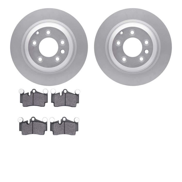 4602-02010 Geospec Brake Rotors w/5000 Euro Ceramic Brake Pads Kit, 2005-2006 Porsche, Position: Rear