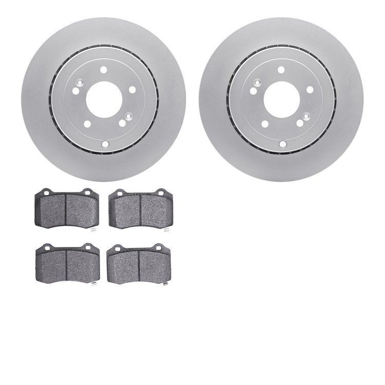 4602-03002 Geospec Brake Rotors w/5000 Euro Ceramic Brake Pads Kit, 2010-2016 Kia/Hyundai/Genesis, Position: Rear