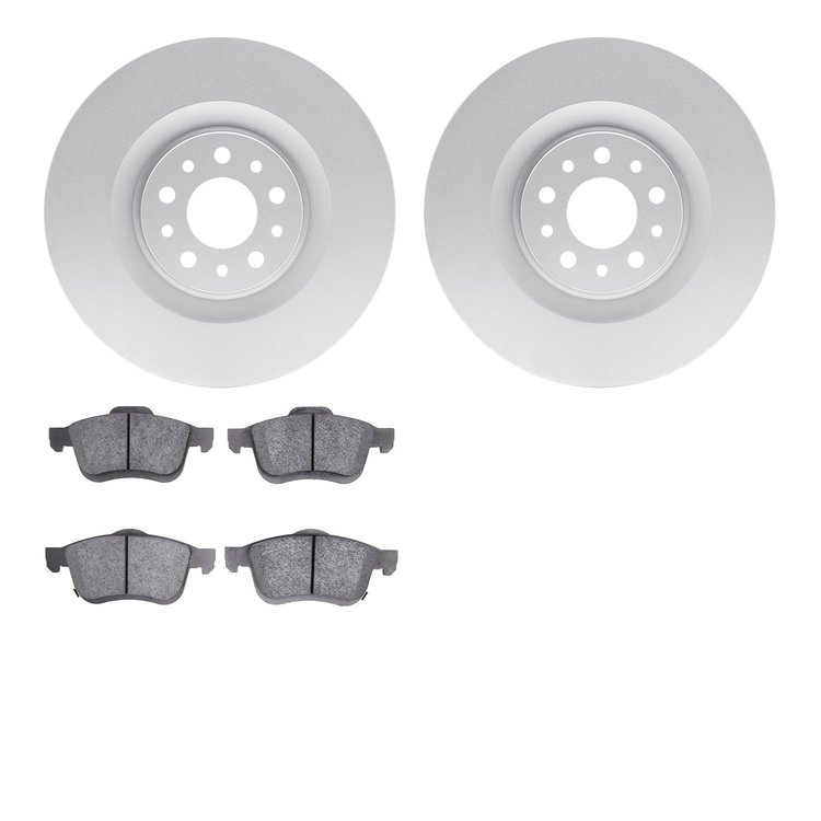 4602-07005 Geospec Brake Rotors w/5000 Euro Ceramic Brake Pads Kit, 2014-2019 Mopar, Position: Front