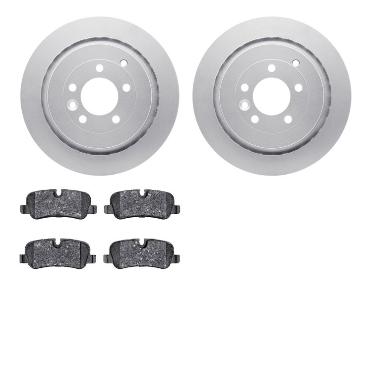 4602-11006 Geospec Brake Rotors w/5000 Euro Ceramic Brake Pads Kit, 2005-2016 Land Rover, Position: Rear