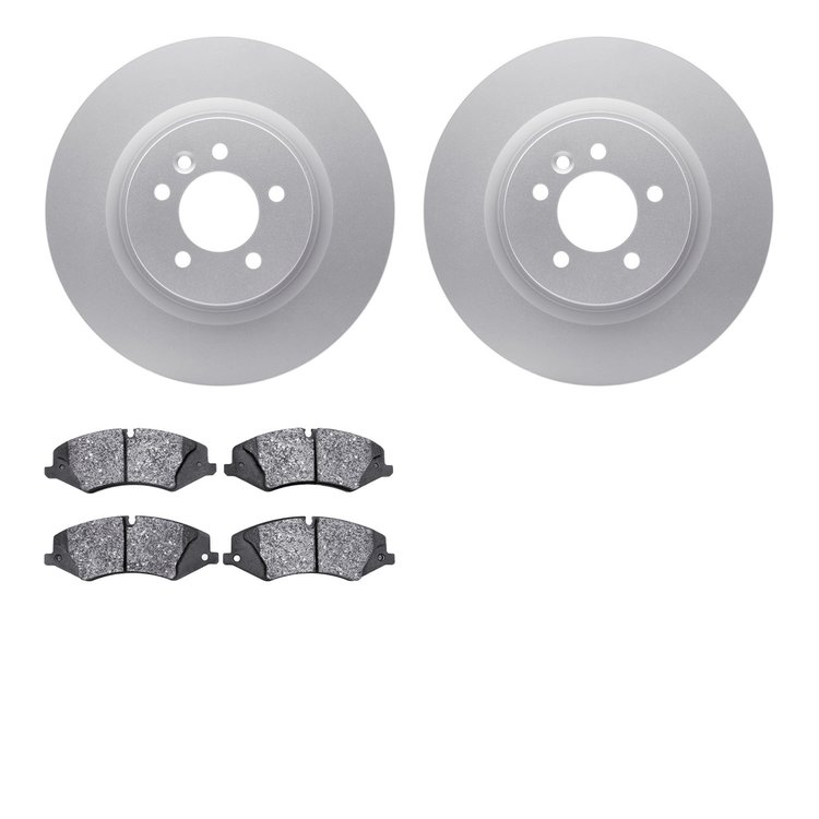 4602-11008 Geospec Brake Rotors w/5000 Euro Ceramic Brake Pads Kit, 2010-2017 Land Rover, Position: Front