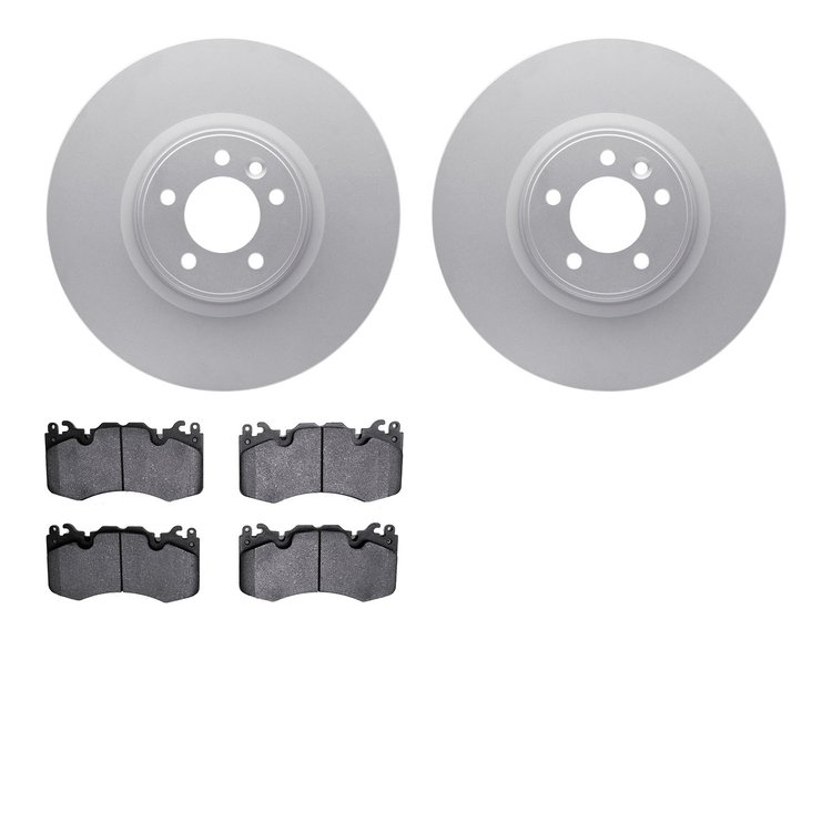 4602-11019 Geospec Brake Rotors w/5000 Euro Ceramic Brake Pads Kit, 2010-2017 Land Rover, Position: Front