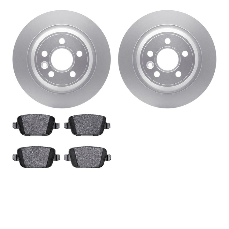 4602-11021 Geospec Brake Rotors w/5000 Euro Ceramic Brake Pads Kit, 2009-2010 Ford/Lincoln/Mercury/Mazda, Position: Rear