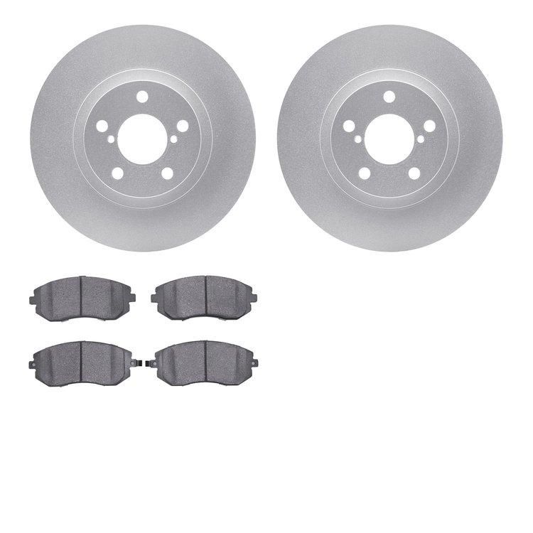 4602-13001 Geospec Brake Rotors w/5000 Euro Ceramic Brake Pads Kit, 2002-2010 GM, Position: Front