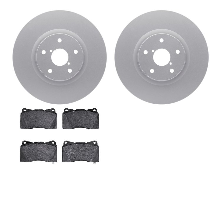 4602-13004 Geospec Brake Rotors w/5000 Euro Ceramic Brake Pads Kit, 2005-2020 Subaru, Position: Front