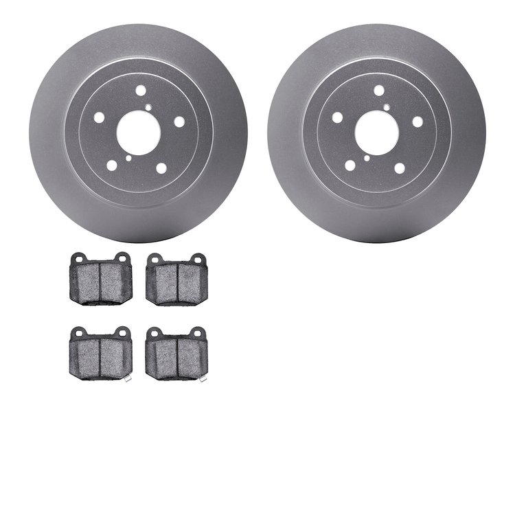 4602-13005 Geospec Brake Rotors w/5000 Euro Ceramic Brake Pads Kit, 2005-2007 Subaru, Position: Rear