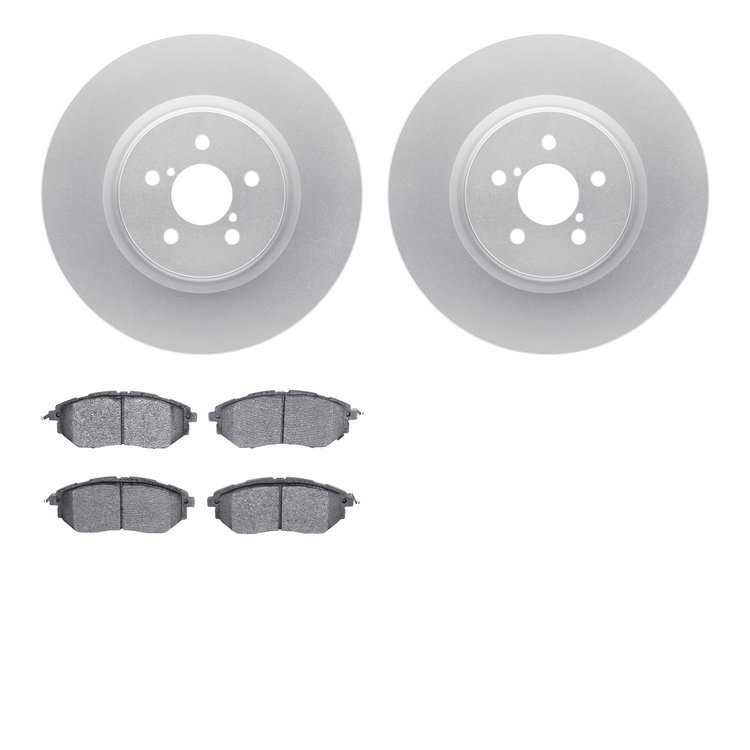4602-13006 Geospec Brake Rotors w/5000 Euro Ceramic Brake Pads Kit, 2005-2018 Subaru, Position: Front