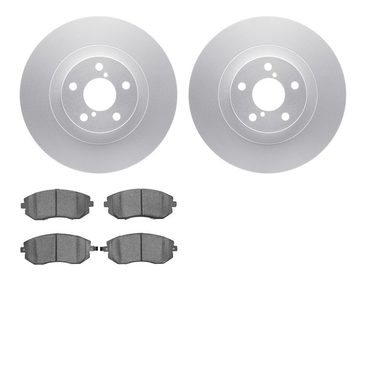 4602-13009 Geospec Brake Rotors w/5000 Euro Ceramic Brake Pads Kit, 2002-2008 GM, Position: Front
