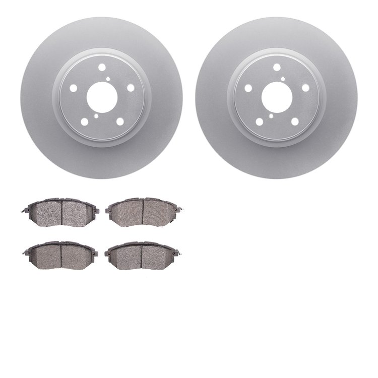 4602-13012 Geospec Brake Rotors w/5000 Euro Ceramic Brake Pads Kit, 2006-2021 Subaru, Position: Front