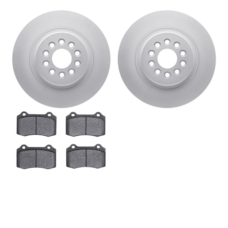 4602-20008 Geospec Brake Rotors w/5000 Euro Ceramic Brake Pads Kit, 2003-2005 Jaguar, Position: Rear