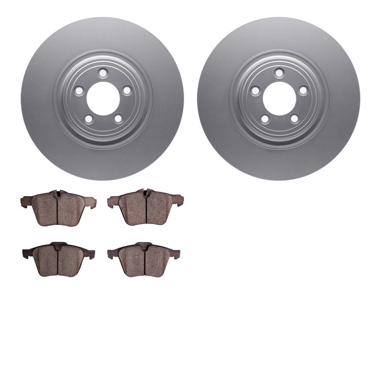 4602-20014 Geospec Brake Rotors w/5000 Euro Ceramic Brake Pads Kit, 2013-2021 Jaguar, Position: Front