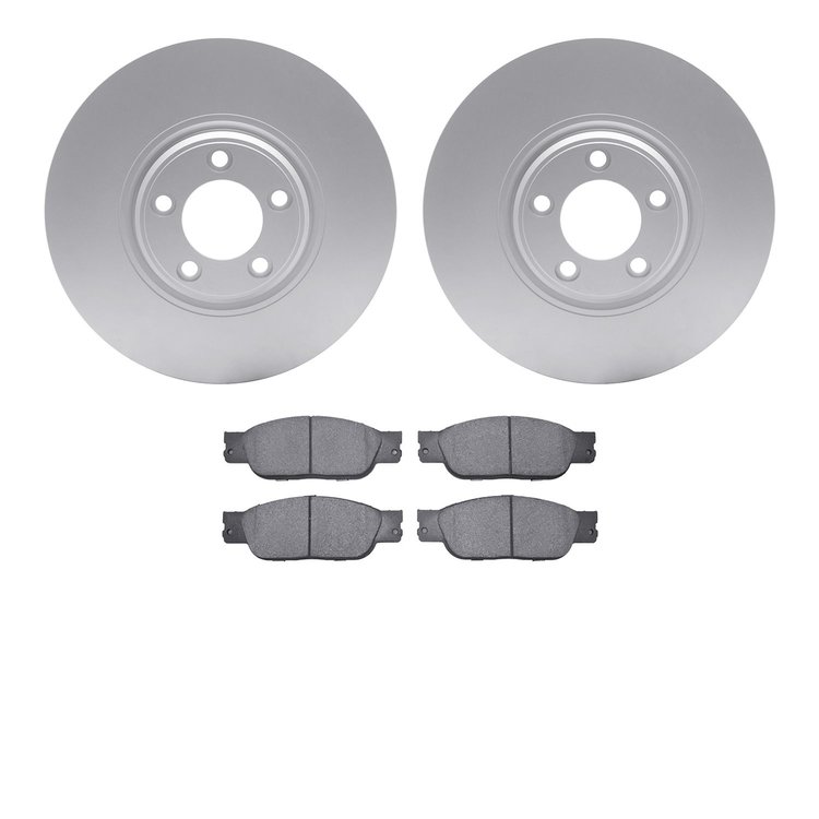 4602-20021 Geospec Brake Rotors w/5000 Euro Ceramic Brake Pads Kit, 2003-2005 Jaguar, Position: Front