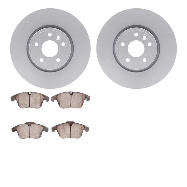 4602-20027 Geospec Brake Rotors w/5000 Euro Ceramic Brake Pads Kit, 2017-2019 Jaguar, Position: Front