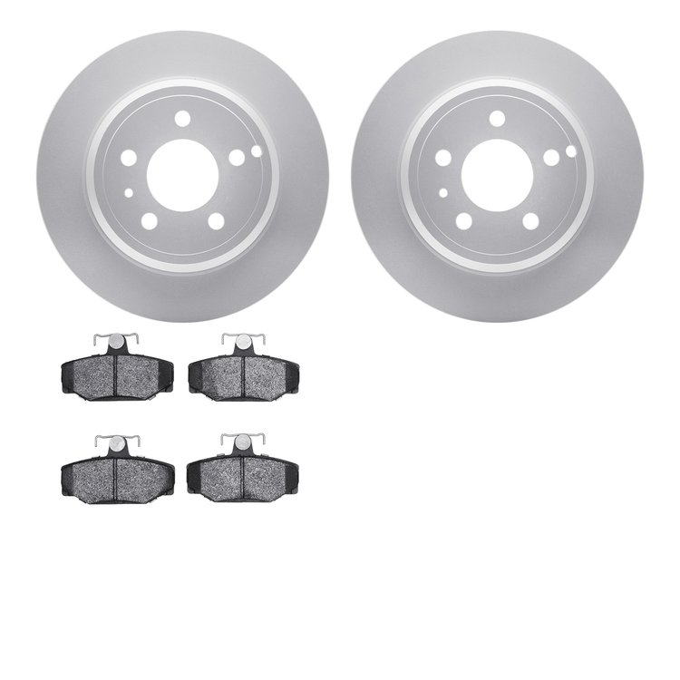 4602-27005 Geospec Brake Rotors w/5000 Euro Ceramic Brake Pads Kit, 1996-1997 Volvo, Position: Rear