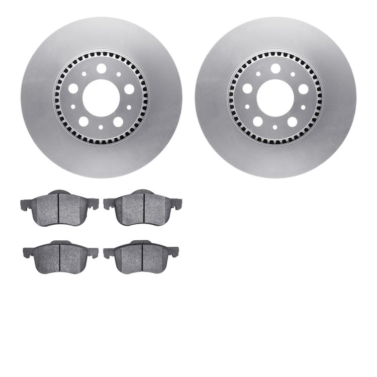 4602-27008 Geospec Brake Rotors w/5000 Euro Ceramic Brake Pads Kit, 1999-2009 Volvo, Position: Front