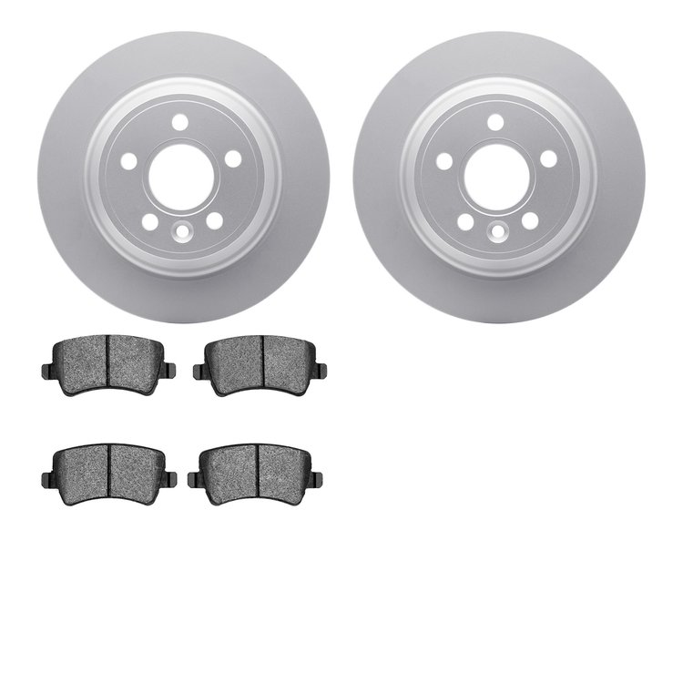 4602-27015 Geospec Brake Rotors w/5000 Euro Ceramic Brake Pads Kit, 2008-2008 Volvo, Position: Rear